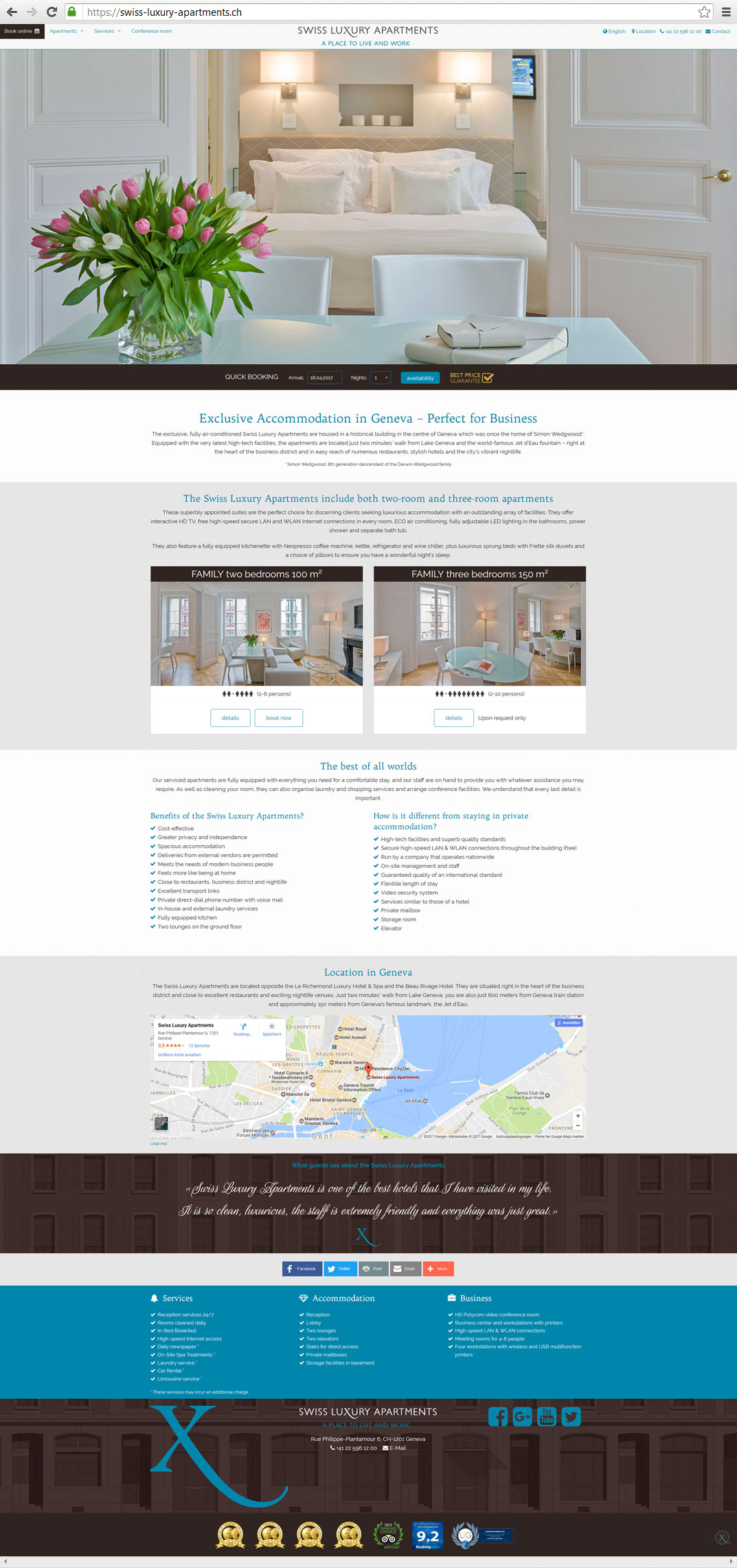 Swiss Luxury Apartments Genf Responsive Website